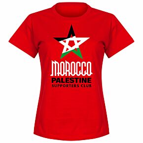 Morocco Palestine Supporters Club Womens Tee - Red