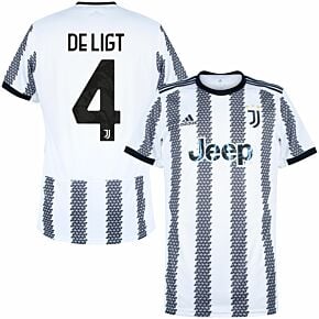 22-23 Juventus Home Shirt + De Ligt 4 (Official Printing)