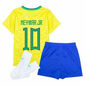 22-23 Brazil Home Mini Kit + Neymar Jr 10 (Fan Style)