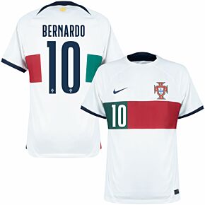 22-23 Portugal Away Shirt + Bernardo 10 (Official Printing)