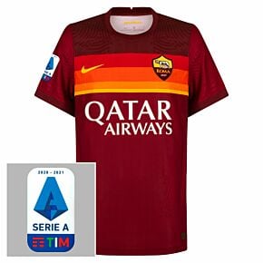 20-21 AS Roma Vapor Match Home Shirt + Zaniolo 22 (Fan Style) + 20-21 Serie A Patch - Size M