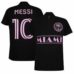 Miami Team Messi 10 Polo Shirt - Black