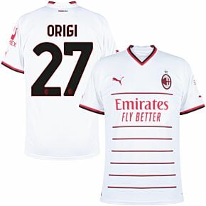 22-23 AC Milan Away Shirt + Origi 27 (Official Printing)
