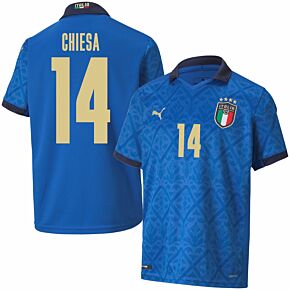 20-21 Italy Home Shirt - Kids + Chiesa 14 (Fan Style)