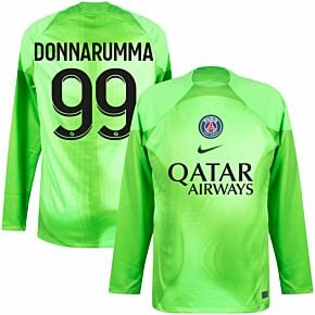 22-23 PSG Home L/S GK Shirt - Green + Donnarumma 99 (Ligue 1)