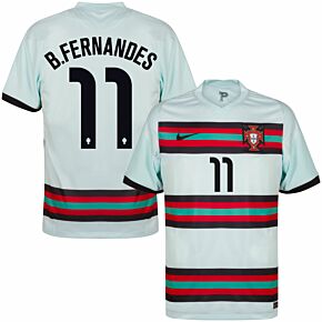 20-21 Portugal Away Shirt + B.Fernandes 11 (Official Printing)