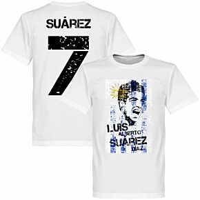 Luis Suarez Uruguay Flag Kids Tee - White