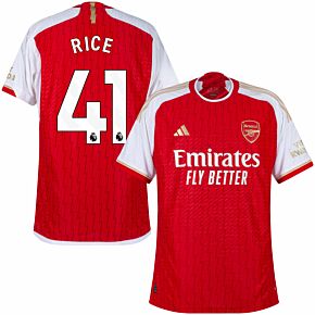 23-24 Arsenal Authentic Home Shirt + Rice 41 (Premier League)