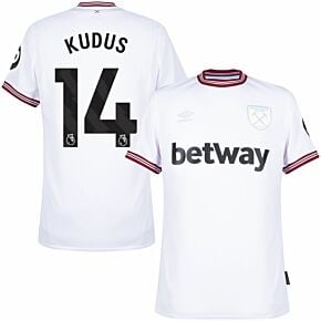 23-24 West Ham Away Shirt + Kudus 14 (Premier League)