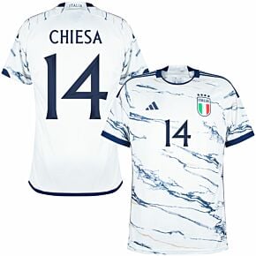 23-24 Italy Away Shirt + Chiesa 14 (Official Printing)