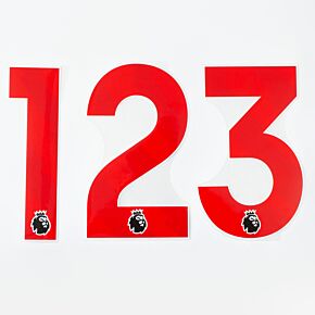 23-24 Premier League Official KIDS Player Numbers - Red (164mm)