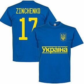 Ukraine Team Zinchenko 17 KIDS T-shirt - Royal Blue