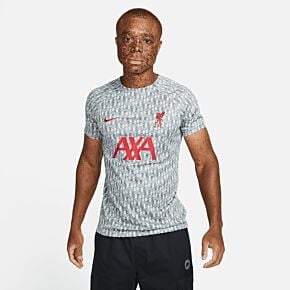 2023 Liverpool Dri-Fit Pre-Match Top - Wolf Grey/Tough Red