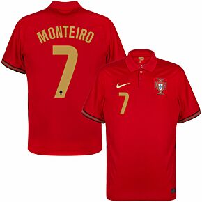 20-21 Portugal Home Shirt + Monteiro 7 (Official Printing) - Size M