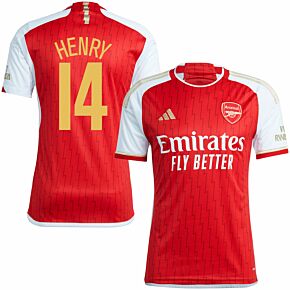 23-24 Arsenal Home Shirt + Henry 14 (Legend Printing)