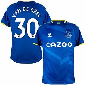 21-22 Everton Home Shirt + Van de Beek 30 (Premier League)