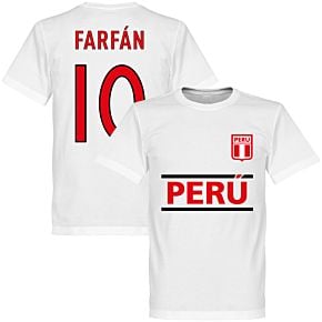 Rot, M BTA Apparel Peru Fußball #10 Jefferson FARFAN Jersey Stil Herren T-Shirt 