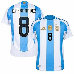 24-25 Argentina Home Authentic Shirt + E.Fernandez 8 (Official Printing)