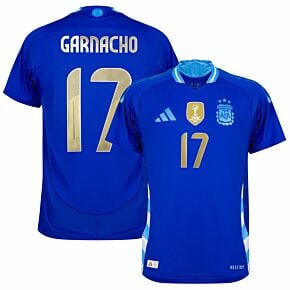 24-25 Argentina Away Authentic Shirt + Garnacho 17 (Official Printing)