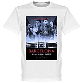 2015 Barcelona European Champions T-shirt - White
