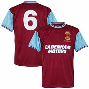 1994 West Ham United Home Retro Shirt + No. 6