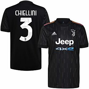 21-22 Juventus Away Shirt + Chiellini 3 (Official Printing)