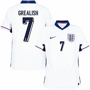 24-25 England Home Shirt + Grealish 7 Official Printing)