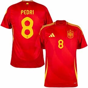 24-25 Spain Home Shirt + Pedri 8 (Official Printing)