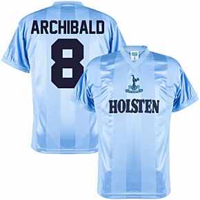 1983 Tottenham Away Retro Shirt + Archibald 8 (Retro Flock Printing)