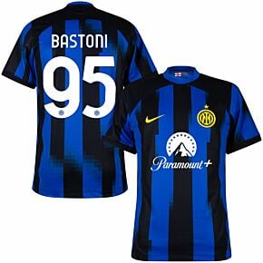 23-24 Inter Milan Home Shirt + Bastoni 95 (Official Printing)