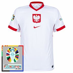 24-25 Poland Home Shirt incl. Euro 2024 & Foundation Tournament Patches