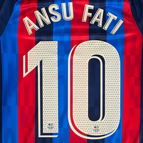 Ansu Fati 10 (La Liga Printing) - 22-23 Barcelona Home
