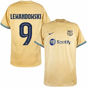 22-23 Barcelona Away Shirt + Lewandowski 9 (Official Cup Printing)