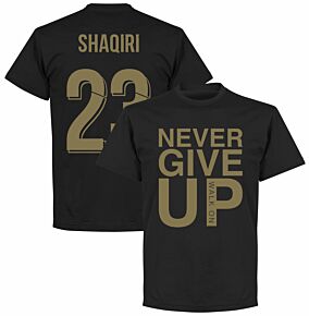 Never Give Up Liverpool Shaqiri 23 Tee - Black/Gold