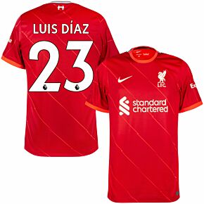 21-22 Liverpool Home Shirt + Luis Díaz 23 (Premier League)