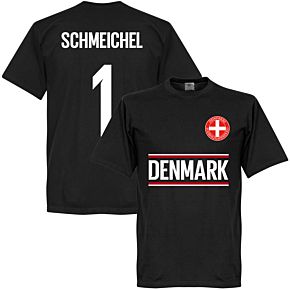 Denmark Schmeichel 1 Team Tee - Black