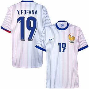 24-25 France Dri-Fit ADV Match Away Shirt + Y.Fofana 19 (Official Printing)