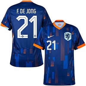 24-25 Holland Away Shirt + F. De Jong 21 (Official Printing)