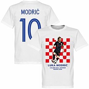 Croatia Modric 10 2018 Golden Ball Winner KIDS Tee - White