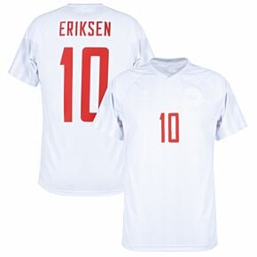 22-23 Denmark Away Shirt + Eriksen 10 (Official Printing)
