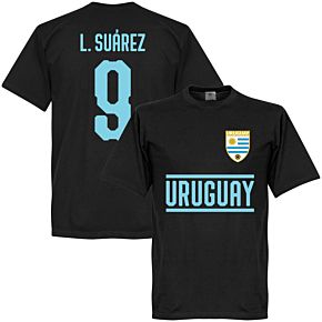 Uruguay Suarez 9 Team Tee - Black