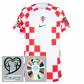 22-23 Croatia Home Shirt + Euro 2024 Qualifying Patch Set
