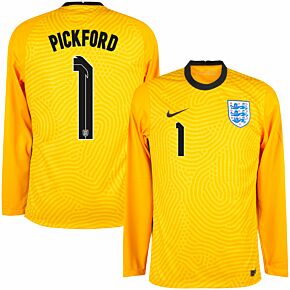 20-21 England Home GK Shirt + Pickford 1 (Official Printing)