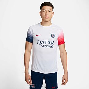 23-24 PSG Dri-Fit Academy Pro Pre-Match Top - White/Navy/Red