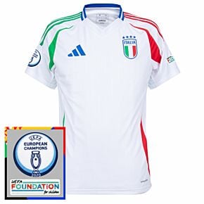 24-25 Italy Away Shirt incl. Euro 2024 & Foundation Tournament Patches