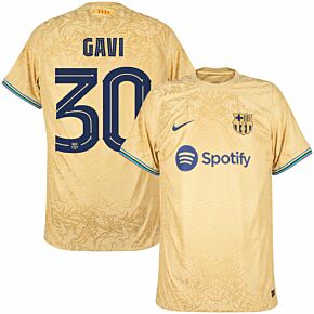 22-23 Barcelona Dri-Fit ADV Match Away Shirt + Gavi 30 (Official Cup Printing)