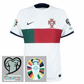 22-23 Portugal Away Shirt + Euro 2024 Qualifying Patch Set