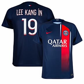 23-24 PSG Home Shirt - Kids + Lee Kang In 19 (Ligue 1)