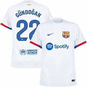 23-24 Barcelona Away Shirt + Gündoğan 22 (La Liga)