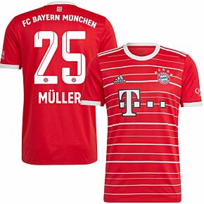 22-23 Bayern Munich Home Shirt + Müller 25 (Official Printing)